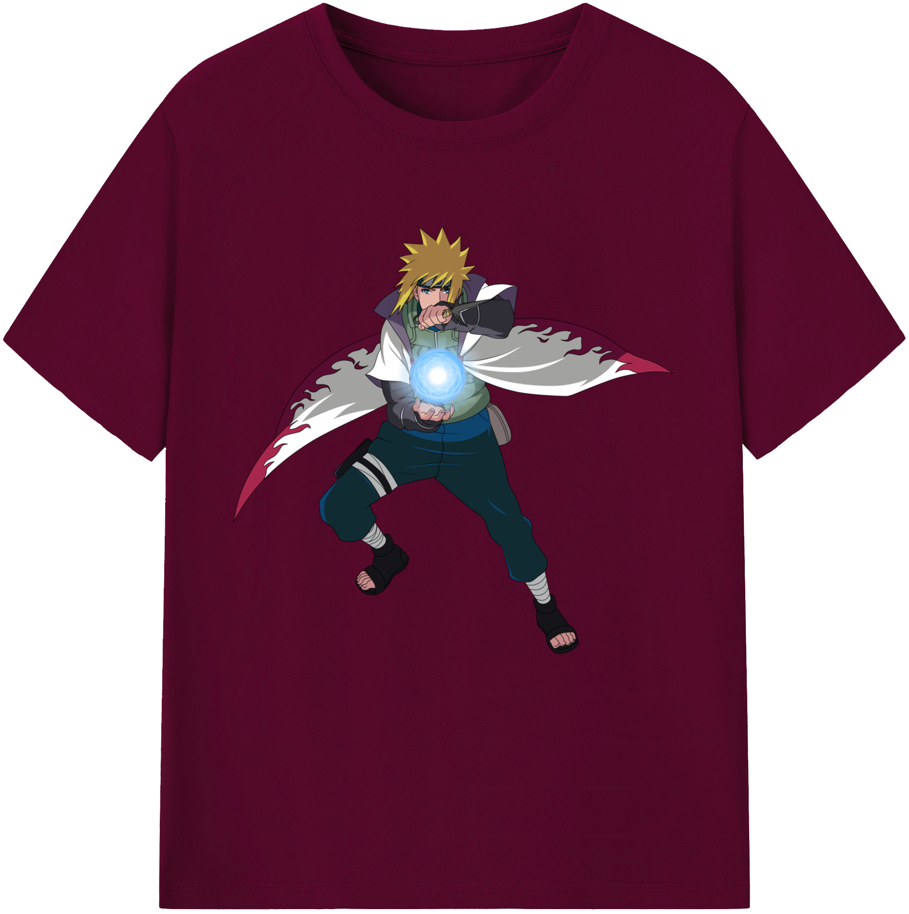 （画像用） NARUTO -ナルト- 波風 ミナト Namikaze Minato レディースカジュアルプリントTシャツ（綿100％）